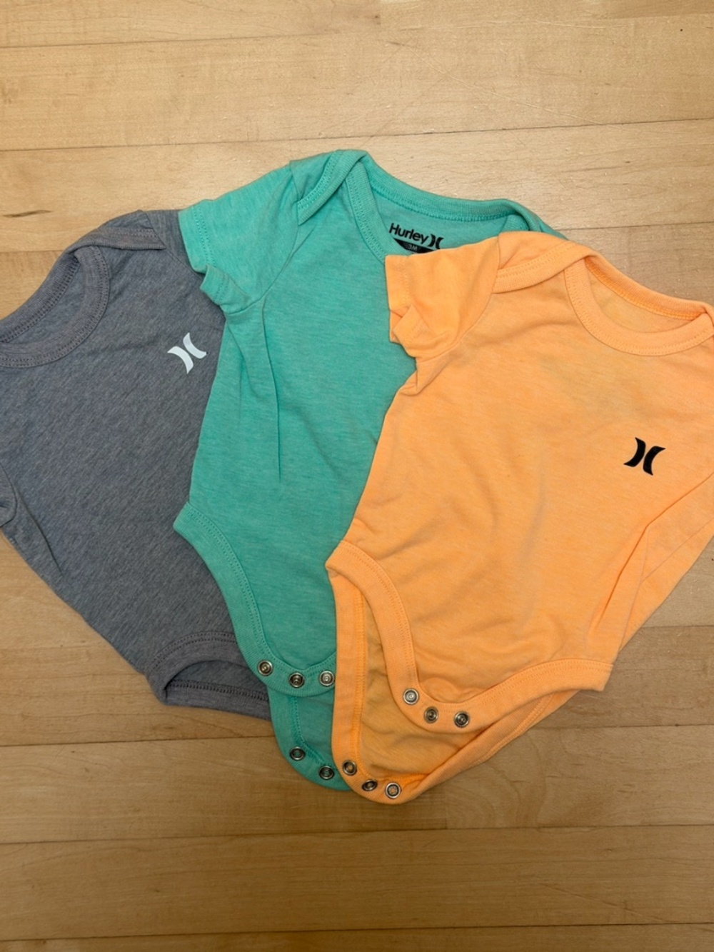 Hurley Baby Onesie Bodysuits 3 pack 0-3M